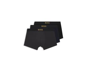 Trunk BOSS "3P Gold Logo", Herren, Gr. XXL, 3 Stk., open miscellaneous 990, Jersey, Obermaterial: 95% Baumwolle, 5% Elasthan, gemustert, körpernah, Unterhosen, Neuheit, enanliegend, kurzes Bein (11525