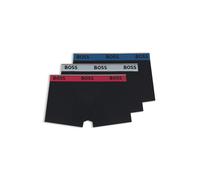 Trunk BOSS, Herren, Gr. L, 3 Stk., schwarz 005, Jersey, Obermaterial: 95% Baumwolle, 5% Elasthan, unifarben, körpernah, Unterhosen, aus Stretch-Baumwolle mit Logo-Bund, mittlere Bundhöhe (90012062-L)