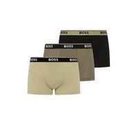 Trunk BOSS, Herren, Gr. M, 3 Stk., beige (open grün 355), Jersey, Obermaterial: 95% Baumwolle, 5% Elasthan, körpernah, Unterhosen, aus Stretch-Baumwolle, elastischer Bund, mittlere Bundhöhe (90067161-