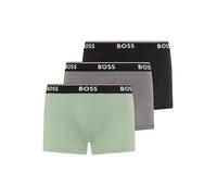 Trunk BOSS, Herren, Gr. S, 3 Stk., open miscellaneous 960, Jersey, Obermaterial: 95% Baumwolle, 5% Elasthan, gemustert, körpernah, Unterhosen, aus Stretch-Baumwolle mit Logo-Bund, mittlere Bundhöhe (6