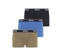 Trunk BOSS, Herren, Gr. S, 3 Stk., open miscellaneous 961, Jersey, Obermaterial: 95% Baumwolle, 5% Elasthan, gemustert, körpernah, Unterhosen, aus Stretch-Baumwolle mit Logo-Bund, mittlere Bundhöhe (3