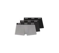 Trunk BOSS, Herren, Gr. S, 3 Stk., schwarz (dunkelgrau 024), Jersey, Obermaterial: 95% Baumwolle, 5% Elasthan, körpernah, Unterhosen, aus Stretch-Baumwolle, elastischer Bund, mittlere Bundhöhe (189916