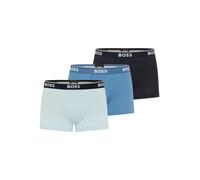 Trunk BOSS, Herren, Gr. XXL, 3 Stk., bunt (open blau 478), Jersey, Obermaterial: 95% Baumwolle, 5% Elasthan, körpernah, Unterhosen, aus Stretch-Baumwolle mit Logo-Bund, mittlere Bundhöhe (46205654-XXL