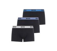 Trunk BOSS, Herren, Gr. XXL, 3 Stk., schwarz (open blau 461), Jersey, Obermaterial: 95% Baumwolle, 5% Elasthan, unifarben, körpernah, Unterhosen, aus Stretch-Baumwolle mit Logo-Bund, mittlere Bundhöhe