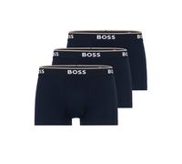 Trunk BOSS "TRUNK 3 PACK", Herren, Gr. M, 3 Stk., blau (navy), Jersey, Obermaterial: 95% Baumwolle, 5% Elasthan, unifarben, körpernah, Unterhosen Trunk, BOSS Schriftzug auf dem Bund (52191245-M)