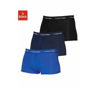 Trunk "CK Low Rise Trunk 3 PACK", Herren, Gr. L, 3 Stk., blau (blau, dunkelblau, schwarz), Jersey, Obermaterial: 95% Baumwolle, 5% Elasthan, CALVIN KLEIN UNDERWEAR, unifarben, Unterhosen, in blautönen