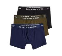 Trunk G-STAR "Boxer Shorts 3 Pack Multiple", Herren, Gr. L, bunt (dk schwarz, imperial blau, shadow olive), Obermaterial: 95% Baumwolle, 5% Elasthan, Unterhosen (51387029-L) dk schwarz, imperial blau,