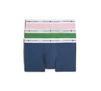 Trunk, Herren, Gr. S (48), 3 Stk., mnt gry, cls pnk, ag sea, Webqualität, Obermaterial: 95% Baumwolle, 5% Elasthan, TOMMY HILFIGER UNDERWEAR, unifarben, körpernah, Unterhosen, Körpernahe Passform mit