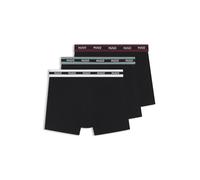 Trunk HUGO UNDERWEAR "BOXERBR TRIPL PLANET", Herren, Gr. M (50), schwarz (schwarz 002), Jersey, Obermaterial: 95% Baumwolle, 5% Elasthan, Unterhosen, kontrastfarbener Bund mit Logo (11446908-M) schwar