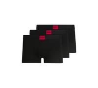 Trunk HUGO UNDERWEAR, Herren, Gr. L, 3 Stk., schwarz (3x schwarz), Single Jersey, Obermaterial: 95% Baumwolle, 5% Elasthan, körpernah, Unterhosen, mit kontrastfarbenen Logobadge (59452123-L) 3x schwar