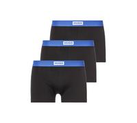 Trunk HUGO UNDERWEAR, Herren, Gr. XL (54), 3 Stk., schwarz (schwarz, blau), Jersey, Obermaterial: 100% Baumwolle, unifarben, figurbetont, Unterhosen, mit kontrastfarbigem Bund (93656942-XL) schwarz, b
