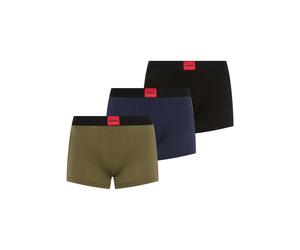 Trunk HUGO UNDERWEAR, Herren, Gr. XXL (56), 3 Stk., bunt (open miscellaneous 989), Single Jersey, Obermaterial: 95% Baumwolle, 5% Elasthan, unifarben, körpernah, Unterhosen, mit kontrastfarbenen Logob