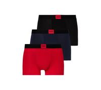 Trunk HUGO UNDERWEAR, Herren, Gr. XXL (56), 3 Stk., schwarz (open miscellaneous 967), Single Jersey, Obermaterial: 95% Baumwolle, 5% Elasthan, unifarben, körpernah, Unterhosen, mit kontrastfarbenen Lo
