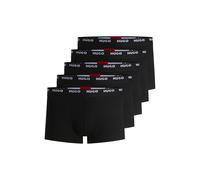Trunk HUGO UNDERWEAR "TRUNK FIVE PACK", Herren, Gr. XL (54), 5 Stk., schwarz (schwarz001), Jersey, Obermaterial: 95% Baumwolle, 5% Elasthan, körpernah, Unterhosen, mit HUGO Logoschriftzug am Bund (873