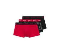 Trunk HUGO UNDERWEAR "TRUNK TRIPLET DESIGN", Herren, Gr. XL (54), 3 Stk., open miscellaneous 980, Jersey, Obermaterial: 95% Baumwolle, 5% Elasthan, eng, Unterhosen, mit Logobund (23675440-XL) open mis