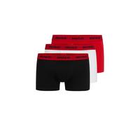 HUGO Herren Trunk Triplet Pack Dreierpack eng anliegende Boxershorts aus Stretch-Baumwolle mit kurzem Bein und Logo am Bund Gemustert972 L
