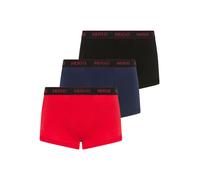 Trunk HUGO UNDERWEAR "TRUNK TRIPLET PACK", Herren, Gr. L (52), 3 Stk., bunt (rot, blau, schwarz), Jersey, Obermaterial: 95% Baumwolle, 5% Elasthan, eng, Unterhosen, mit Logoschriftzug auf dem Bund (23