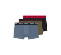 HUGO Boxershorts Trunk Triplet Pack – Stretch, Jacquard-Logo – 3er blau/grün/rot XL
