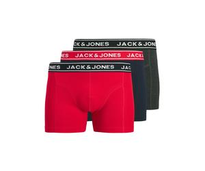 Trunk "JACHECTOR SOLID TRUNKS 3 PACK PLS", Herren, Gr. 3XL, 3 Stk., bunt (navy blazer pack:true rot, dunkelgrau melange), Jersey, Obermaterial: 95% Baumwolle, 5% Elasthan, JACK & JONES PLUSSIZE, melie