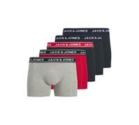 Trunk "JACHECTOR SOLID TRUNKS 5 PACK BOX PLS", Herren, Gr. XXL, 5 Stk., light grau melange pack:navy blazer, navy blazer, navy blazer, true rot, Jersey, Obermaterial: 95% Baumwolle, 5% Elasthan, JACK