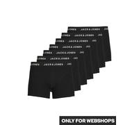 Trunk "JACHUEY TRUNKS 7 PACK NOOS PLS", Herren, Gr. 5XL, 7 Stk., schwarz pack:schwarz, schwarz, schwarz, schwarz, schwarz, schwarz, Jersey, Obermaterial: 95% Baumwolle, 5% Elasthan, JACK & JONES PLUSS