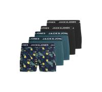 Trunk "JACJAKE LEMON TRUNKS 5 PACK PLS", Herren, Gr. 5XL, 5 Stk., schwarz pack:schwarz, atlantic deep, atlantic deep, navy blazer, Jersey, Obermaterial: 95% Baumwolle, 5% Elasthan, JACK & JONES PLUSSI