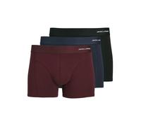 Trunk JACK & JONES "JACBASIC BAMBOO TRUNKS 3 PACK NOOS", Herren, Gr. M, 3 Stk., rot (port royale), Jersey, Obermaterial: 65% Viskose, 30% Baumwolle, 5% Elasthan, unifarben, Unterhosen (15974611-M) por