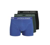 Trunk JACK & JONES "JACBLACK - Boxershorts mit Stretch, Jersey und mittlerer Taille", Herren, Gr. M, 3 Stk., schwarz pack:dazzling blau, forest river, Jersey, Obermaterial: 95% Baumwolle, 5% Elasthan,