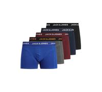Trunk JACK & JONES "JACBLACK eng anliegend, bequem mit elastischem Bund", Herren, Gr. M, 5 Stk., schwarz, Jersey, Obermaterial: 95% Baumwolle, 5% Elasthan, unifarben, eng, Unterhosen, unifarben, modis