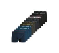 Trunk JACK & JONES "JACBOLT SOLID TRUNKS 12 PACK", Herren, Gr. XL, 12 Stk., bunt (phantom pack:schwarz, titan, schwarz navy, schwarz, titan, titan, schwarz, schwarz navy, titan, schwarz), Jersey, Ober
