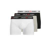 Trunk JACK & JONES "JACCORP OLD LOGO TRUNKS 3 PACK", Herren, Gr. S, 3 Stk., light grau melange pack:weiß, schwarz, Jersey, Obermaterial: 95% Baumwolle, 5% Elasthan, meliert, unifarben mit Farbeinsatz,