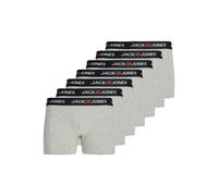 Trunk JACK & JONES "JACCORP OLD LOGO TRUNKS 7 PACK", Herren, Gr. L, 7 Stk., grau (light grau melange pack:mix), Jersey, Obermaterial: 95% Baumwolle, 5% Elasthan, meliert, unifarben mit Farbeinsatz, en