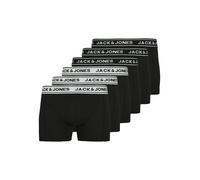 Trunk JACK & JONES "JACCRISP im 6er Pack mit Logobund und Stretchkomfort", Herren, Gr. S, 6 Stk., schwarz-weiß (6x schwarz, wh), Jersey, Obermaterial: 95% Baumwolle, 5% Elasthan, unifarben mit Farbein