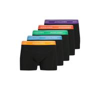 Trunk JACK & JONES "JACDAWSON SOLID TRUNKS 5 PACK", Herren, Gr. M, 5 Stk., schwarz pack:schwarz, schwarz, schwarz, schwarz, Jersey, Obermaterial: 95% Baumwolle, 5% Elasthan, unifarben mit Farbeinsatz,