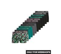 Trunk JACK & JONES "JACDREW TRUNKS 12 PACK", Herren, Gr. L, 12 Stk., schwarz (schwarz pack), Jersey, Obermaterial: 95% Baumwolle, 5% Elasthan, unifarben, Unterhosen (38587863-L) schwarz pack