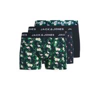 Trunk JACK & JONES "JACFLAMINGO FLOWER TRUNKS 3 PACK SN", Herren, Gr. XL, 3 Stk., bunt (schwarz pack:chambray blau, schwarz), Jersey, Obermaterial: 95% Baumwolle, 5% Elasthan, bedruckt, unifarben mit