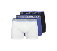 Trunk JACK & JONES "JACHUDSON SOLID TRUNKS 3 PACK SN", Damen, Gr. M, 3 Stk., weiß (schwarz pack:weiß, dazzling blau), Jersey, Obermaterial: 95% Baumwolle, 5% Elasthan, unifarben, bequem, Unterhosen (7