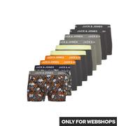 Trunk JACK & JONES "JACHUGO SKULLS TRUNKS 10 PACK", Herren, Gr. M, 10 Stk., blau (night sky pack:), Jersey, Obermaterial: 95% Baumwolle, 5% Elasthan, bedruckt, unifarben, Unterhosen (81547225-M) night