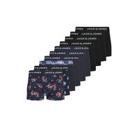 Trunk JACK & JONES "JACLAMINE FLOWER TRUNKS 10 PACK", Herren, Gr. XXL, 10 Stk., bunt (sky captain pack:sky captain, sky captain, 4 x schwarz solid, 3 x sky captain solid), Jersey, Obermaterial: 95% Ba