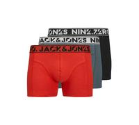 Trunk JACK & JONES "JACNINE.ZERO SOLID TRUNKS 3 PACK", Herren, Gr. XL, 3 Stk., stormy weather pack:aurora rot, schwarz, Jersey, Obermaterial: 95% Baumwolle, 5% Elasthan, unifarben, eng, Unterhosen, mi
