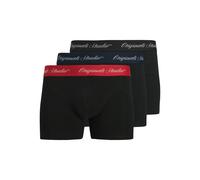 Trunk JACK & JONES "JACNORREBRO SOLID TRUNKS 3 PACK NOOS", Herren, Gr. M, 3 Stk., schwarz detail:sky captain wb, samba wb, schwarz wb, Jersey, Obermaterial: 95% Baumwolle, 5% Elasthan, unifarben, bequ