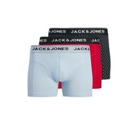 Trunk JACK & JONES "JACPALMTREE TRUNKS 3 PACK SN", Herren, Gr. L, 3 Stk., schwarz navy pack:chambray blau, true rot, Jersey, Obermaterial: 95% Baumwolle, 5% Elasthan, bedruckt, unifarben, figurbetont,