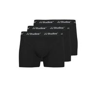 Trunk JACK & JONES "JACSOHO SOLID TRUNKS 3 PACK NOOS", Herren, Gr. M, 3 Stk., schwarz pack:schwarz, schwarz, Jersey, Obermaterial: 95% Baumwolle, 5% Elasthan, unifarben, bequem, Unterhosen (84700062-M