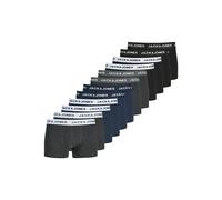 Jack & Jones Herren Trunks JACSOLID TRUNKS - 12er-Pack Baumwoll-Stretch - Gr. L, Navy Blazer