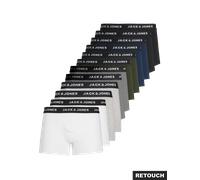 Trunk JACK & JONES "JACSOLID Stretchkomfort, elastisch, bequem mit sportlichem Look", Herren, Gr. M, 12 Stk., weiß pack:2xweiß, 2xdgm, 2xlgm, 2xschwarz, 2xnavy, 2xgrün, Jersey, Obermaterial: 95% Baumw
