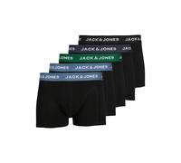 Trunk JACK & JONES "JACSOLID TRUNKS 5 PACK OP", Herren, Gr. M, 5 Stk., schwarz, Jersey, Obermaterial: 95% Baumwolle, 5% Elasthan, unifarben, eng, Unterhosen (64376238-M) schwarz