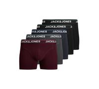Trunk JACK & JONES "JACTIMOTHY SOLID TRUNKS 5 PACK", Herren, Gr. S, 5 Stk., winetasting pack:schwarz navy, phantom, schwarz, schwarz, Jersey, Obermaterial: 95% Baumwolle, 5% Elasthan, unifarben, beque