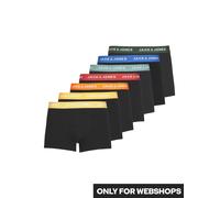 Trunk JACK & JONES "JACVITO SOLID TRUNKS 7 PACK NOOS", Herren, Gr. XXL, 7 Stk., schwarz, Jersey, Obermaterial: 95% Baumwolle, 5% Elasthan, unifarben, Unterhosen (42676269-XXL) schwarz