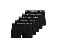 JACK & JONES Jungen Boxershorts, 5er Pack - JACHUEY TRUNKS, Baumwoll-Stretch, Logobund, schwarz, 176 Schwarz