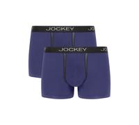 Boxershorts JOCKEY "Boxershort Chafe Proof Pouch Trunk 2P 2er Pack", Herren, Gr. XXL, blau, Obermaterial: 94% Modal CMD. 6% Elasthan EL., Unterhosen (97049448-XXL) blau